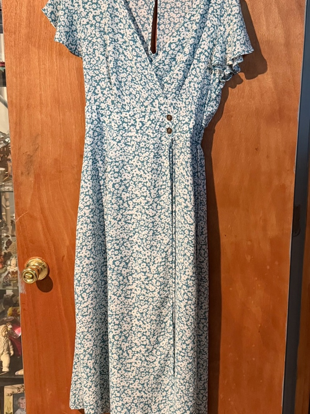 Sienna Sky Teal Blue and White Floral Maxi Dress